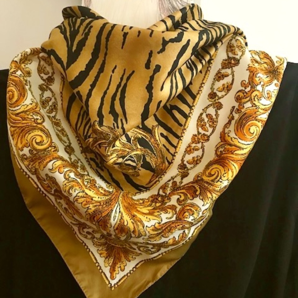 SCARF Richly Ornate 'Italianate- design'  Square Scarf  15 X 15